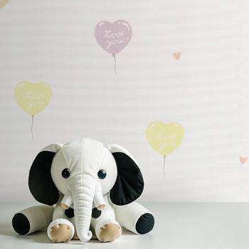 کاغذ دیواری کودک پمپو طرح بادکنک قلبی کد 12011