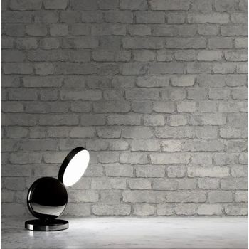 کاغذ دیواری تیتانیوم طرح آجر نقره‌ای کد ۱۱۱۲۰