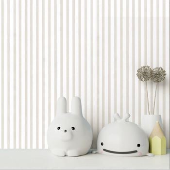 کاغذ دیواری کودک پمپو طرح راه‌راه کرم کد 12047