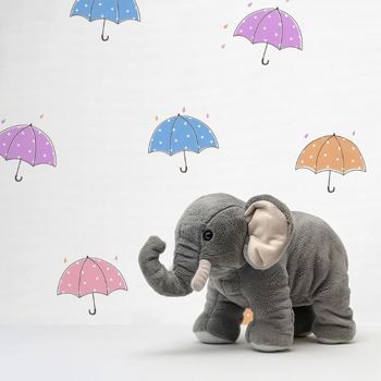 کاغذ دیواری کودک پمپو طرح چترهای رنگی سفید کد 12008