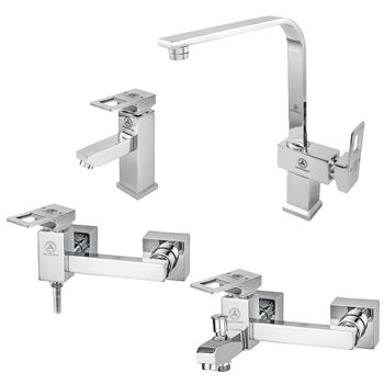 ست شیرالات کروم قهرمان مدل فلت رویال