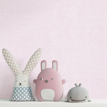 کاغذ دیواری کودک پمپو طرح ساده صورتی کد 12050