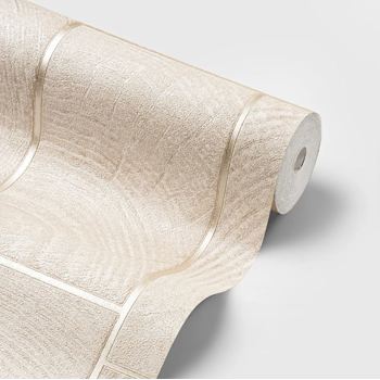 کاغذ دیواری اتم طرح هندسی بژ کرم کد 14032