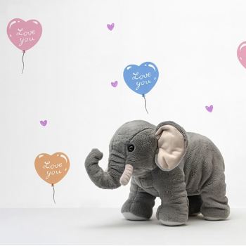 کاغذ دیواری کودک پمپوطرح بادکنک‌های قلبی سفید کد 12007