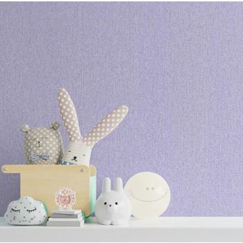 کاغذ دیواری کودک پمپو طرح ساده بنفش کد 12018