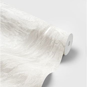 کاغذ دیواری اتم طرح شاخ و برگ انتزاعی طوسی سفید کد 14054
