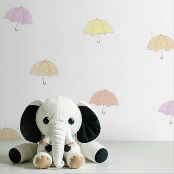 کاغذ دیواری کودک پمپو طرح چتر های رنگی کد 12012